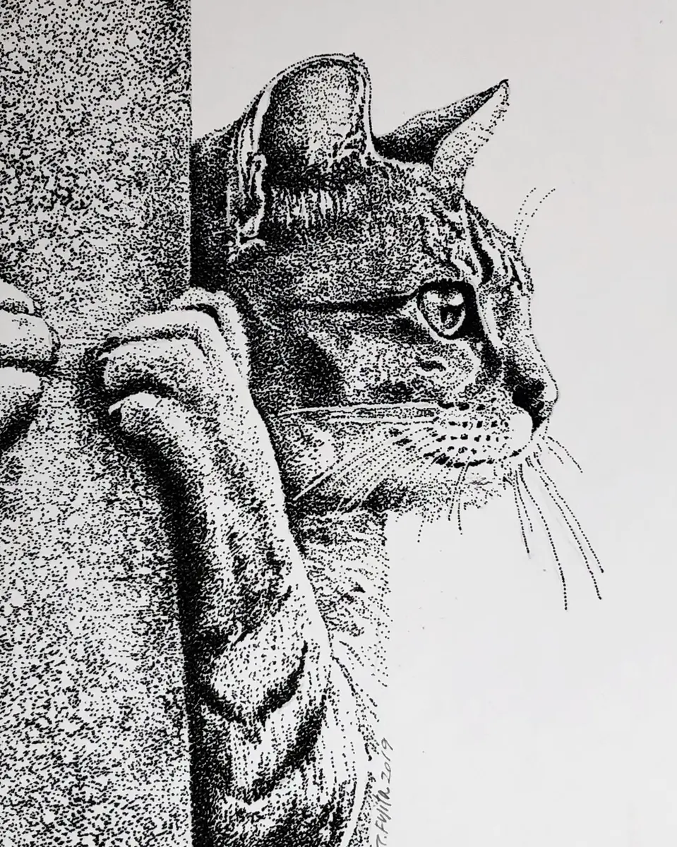 点描で猫を描きました。「ニャンコたち。」のアルバム-みんなの趣味の
