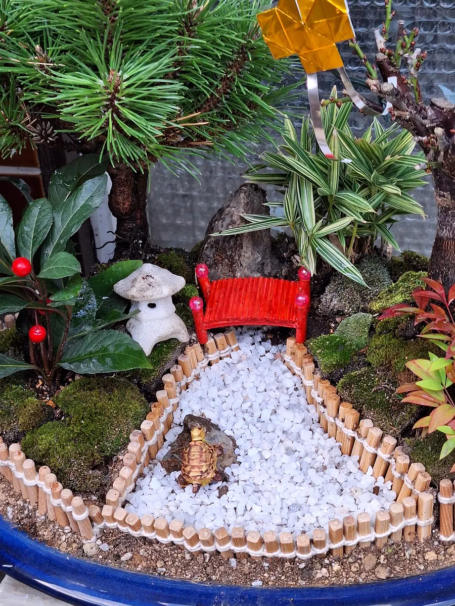 お正月用松竹梅盆栽の亀が完成🐢 「わが家の手作り」のアルバム