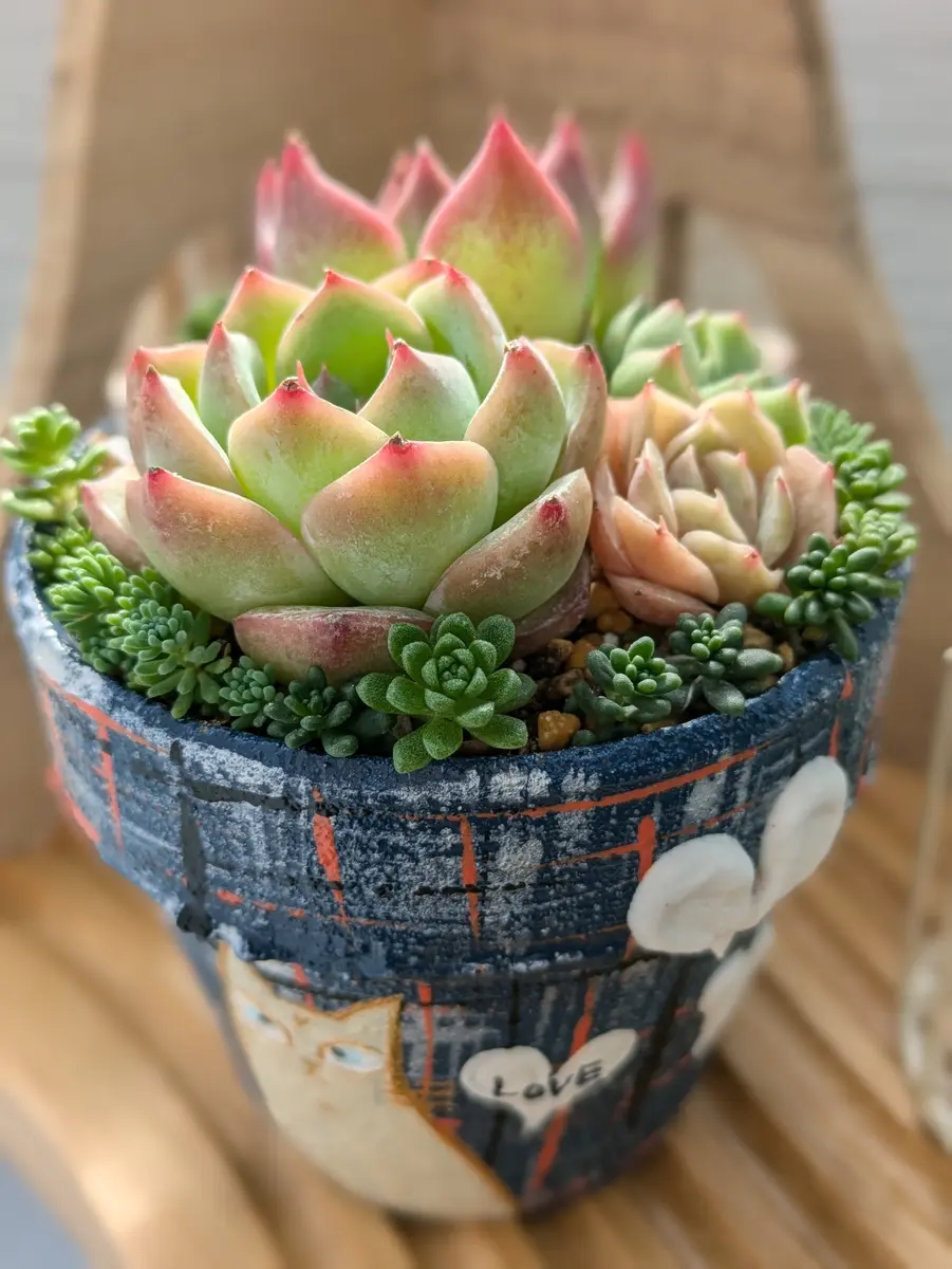 多肉植物の寄せ植え。aikoさんのリメ「GardenStory☆〜7」の