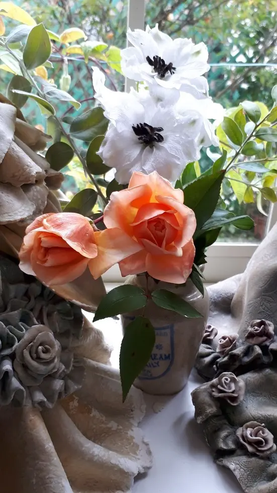 フラワーカービング祭り④耳元に可憐なデルフィニウムの花束を…ピンクカルセドニー KOTA Photo デルフィニウム ピンク | 九州大田花き