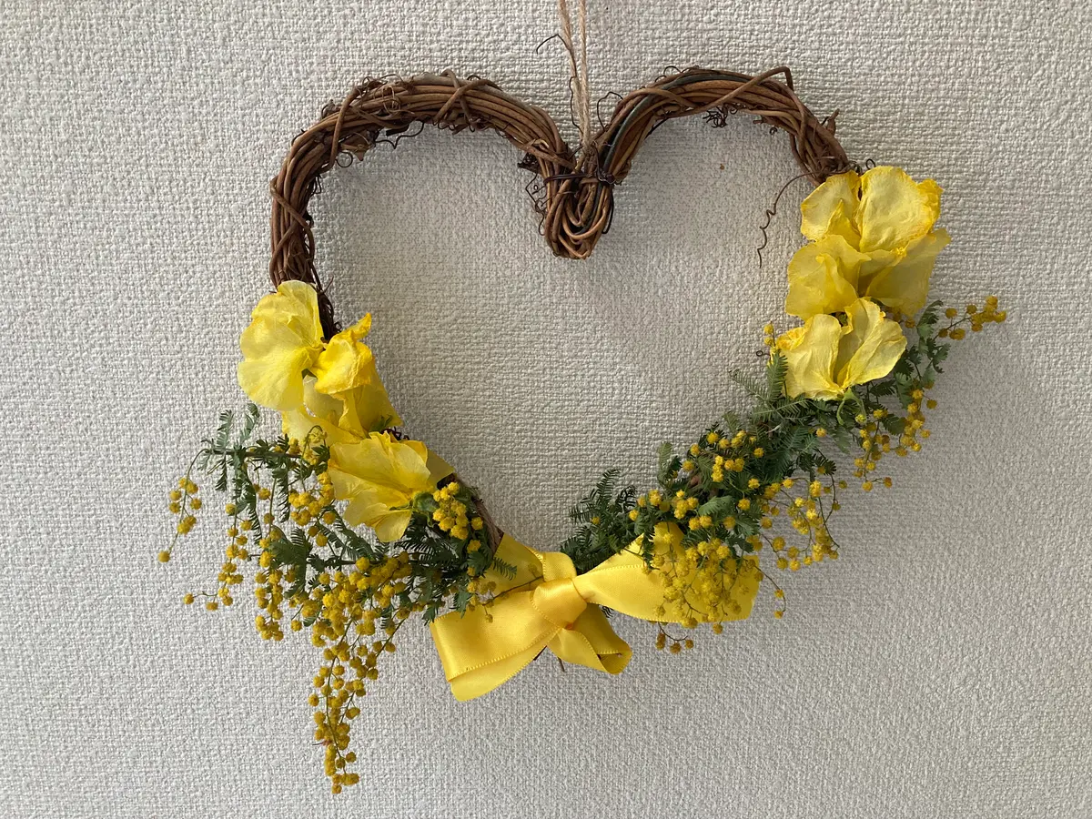 ミモザのリース💛〔写真1枚目〕-水色ガーデンさんの日記