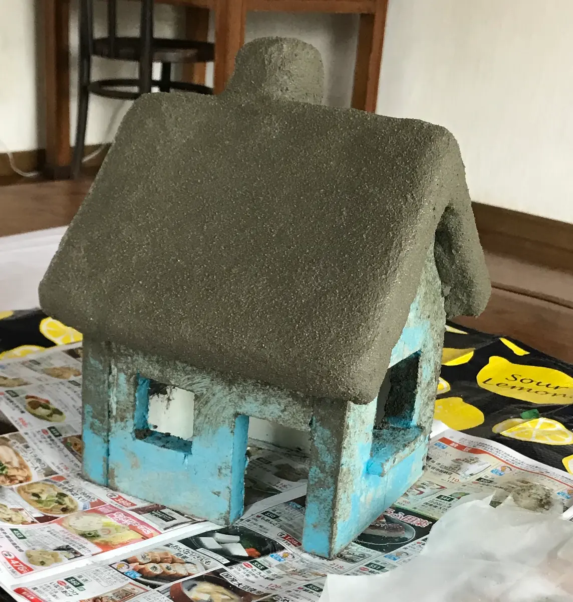 モルタルハウス④モルタル鉢　モルタルデコ多肉鉢 茶色屋根 モルタルハウス④モルタル鉢モルタルデコ多肉鉢 茶色屋根