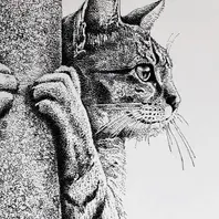点描で猫を描きました。「ニャンコたち。」のアルバム-みんなの趣味の